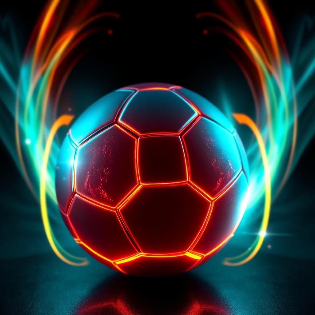 Glowing neon Rocket League ball